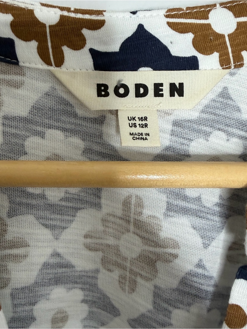 Boden Naomi Notch Jersey Maxi Dress Navy Floral Geometic 12 - Picture 8 of 9